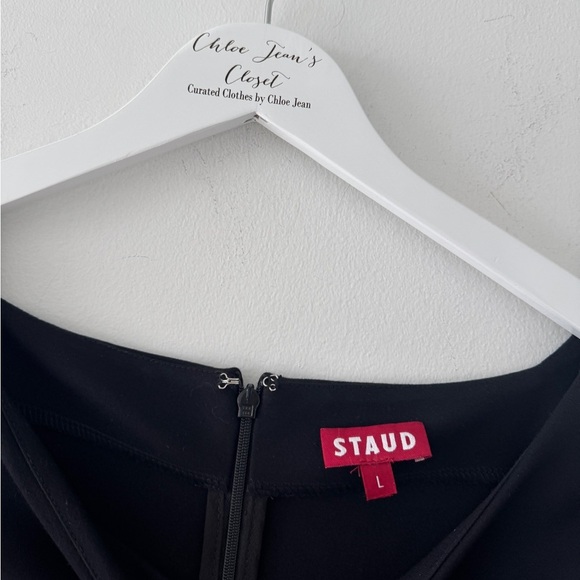 STAUD Hawthorne Dress in Black Navy L - Picture 6 of 7